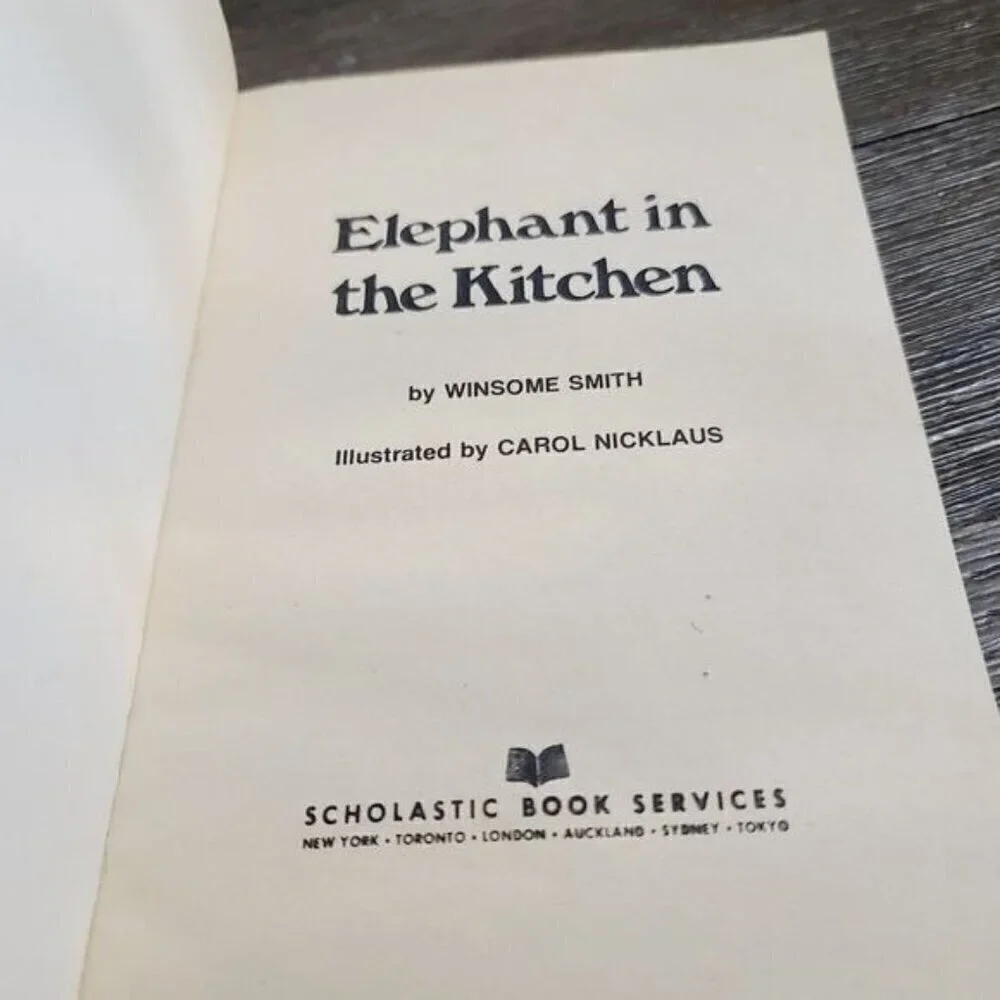 Vintage 80s Elephant in the Kitchen by Winsome Smith Paperback Scholastic Book